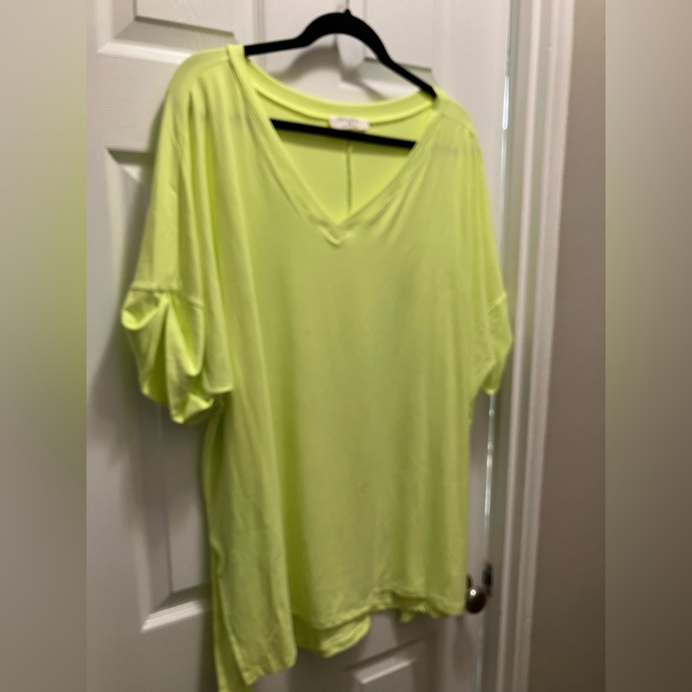 Zenana Outfitters Neon V-Neck Tee
